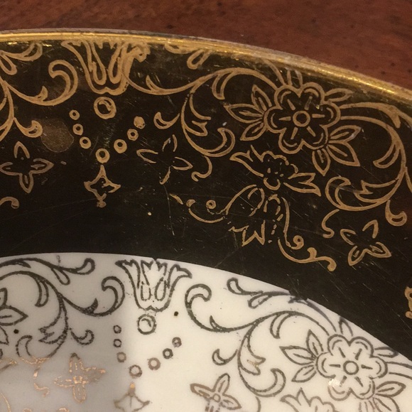 VTG 22K Gold Trim Crest-O-Gold Victorian Courting Couple Ornate Bowl 1930s - Picture 7 of 12